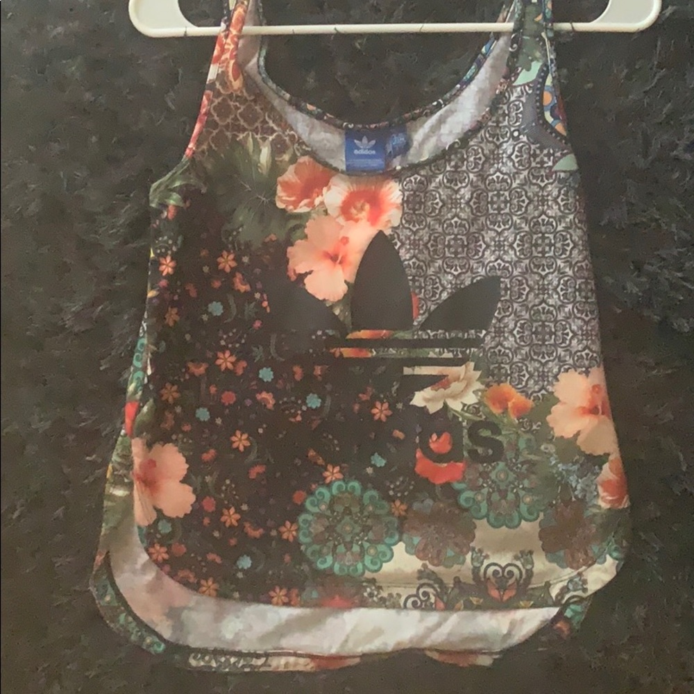 Adidas woman’s floral logo tank top